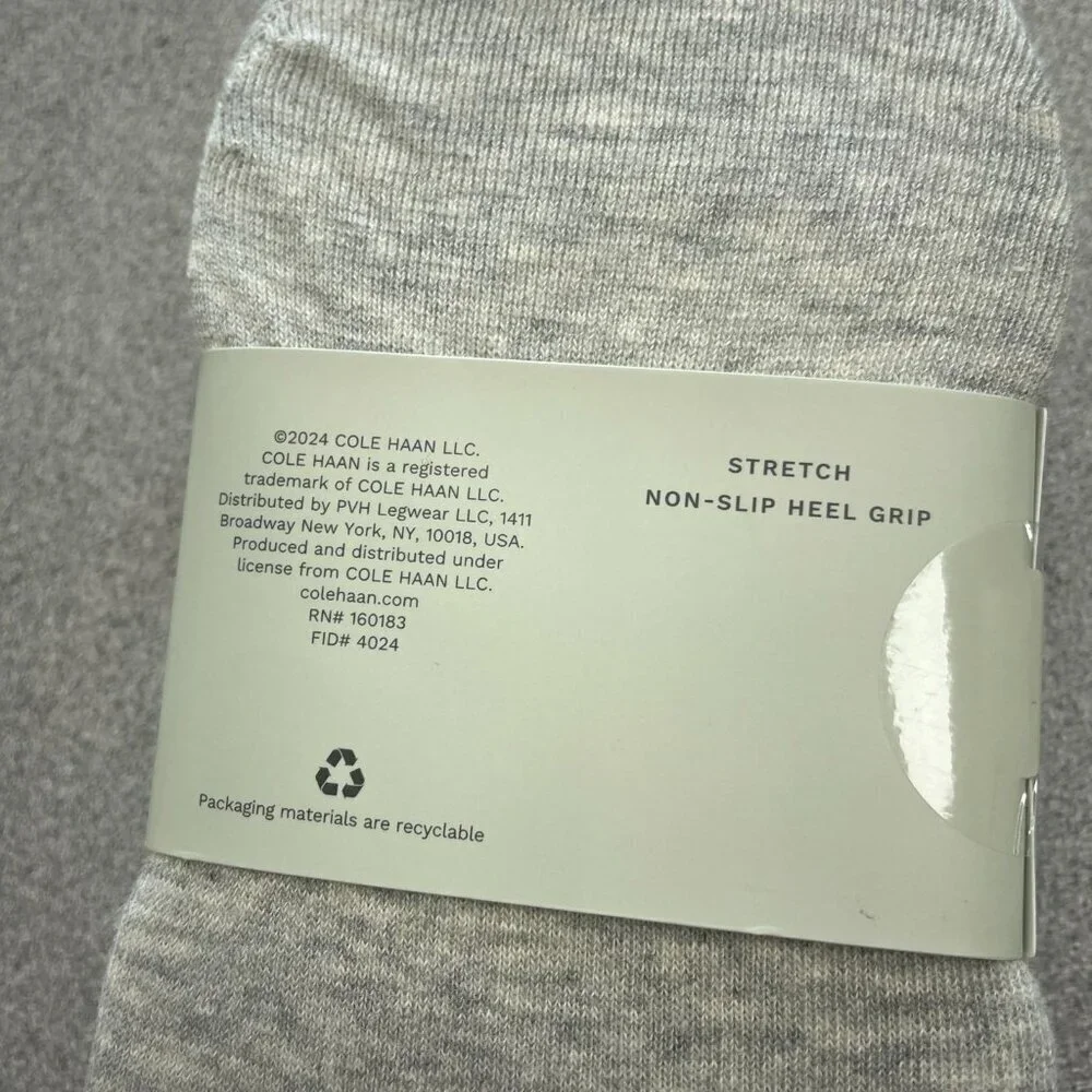 NEW Cole Haan Women's Size 4-10Liner Socks 8 Pairs Stretch Non-Slip Heel Grip